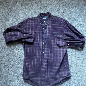 Ralph Lauren Men's Red Plaid Button Down Shirt